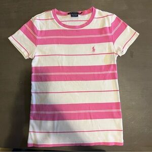 Pink and white striped Ralph Lauren Sports polo shirt #preppy #luxury #polo